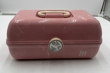 Caboodles Rose Marble Cosmetic Make Up Case 2 Tiered With Mirror 12" x 7" x 6"