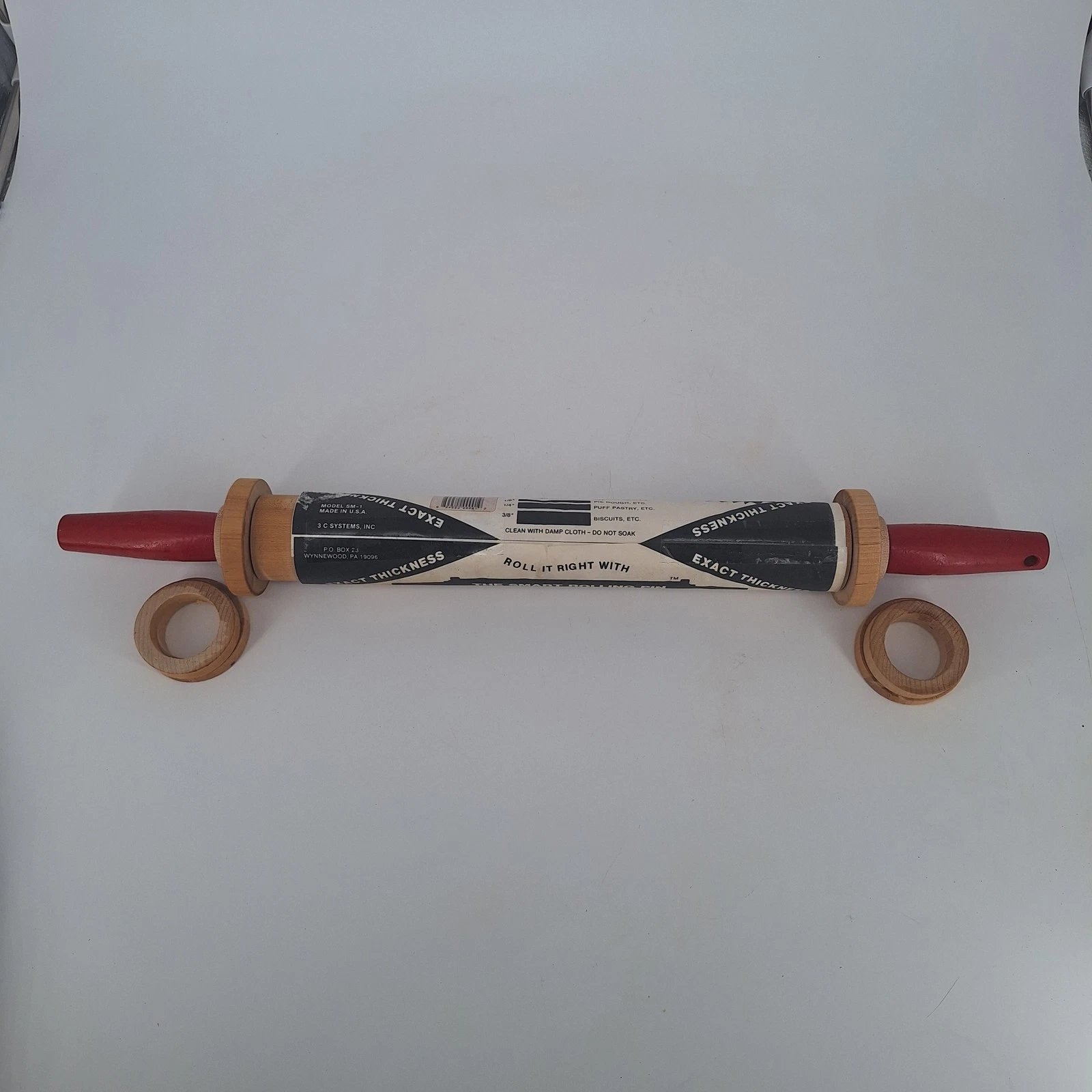 Vintage Adjustable Smart Rolling Pin SM-1 Wood Adjustable Thickness USA Made
Opens in a new window o