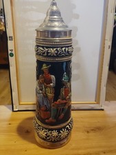 Steinkrug mit Zinndeckel, Steinzeug, Bierkrug 300