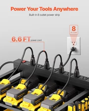 5-tier Tool Organizer Cart with Charging Station | Versatile Garage Cart on Whee