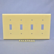 Cooper 2154V Ivory 4-Gang Toggle Light Switch Cover Thermoset Plastic Wallplate