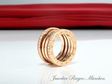 Bvlgari Ring B-Zero 1 4-Band Rosegold 750 Diamanten 1,24 ct. Gr 57 Gold Bulgari