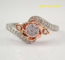 Lab-Created 1.95CT Round Cut Diamond 14K 2-Tone Gold FN Engagement Wedding Ring