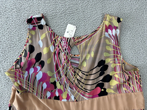 Anna Scholz Silk Dress Womens 22 Abstract Mod Print Sleeveless Plus Size - Picture 12 of 13