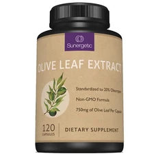 Premium Olive Leaf Extract Capsules - Standardized To 20% Oleuropein - 120 Caps