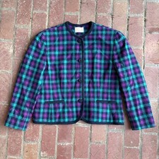 Vintage 80s Pendleton Houndstooth Wool Jacket Size 18 