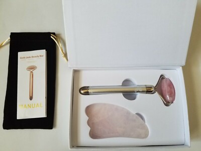 Sun & Moon by Grace Facial Massage Kit/Electric Natural Rose Quartz and Gua Sha