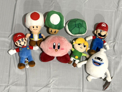 Random Nintendo Plushies - Lot of 8 (Mario, Kirby, Link, Toad, and more!)