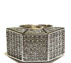 14k white gold 5.98ct SI2 H mens diamond cluster band ring 39.3g estate size 9 — photo 2