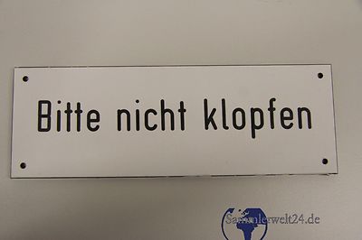 Org Altes Ddr Pvc Hinweisschild Bitte Nicht Klopfen Ebay