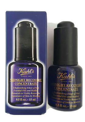 Kiehl's Midnight Recovery Concentrate Face Serum 0.5 oz / 15 mL NIB