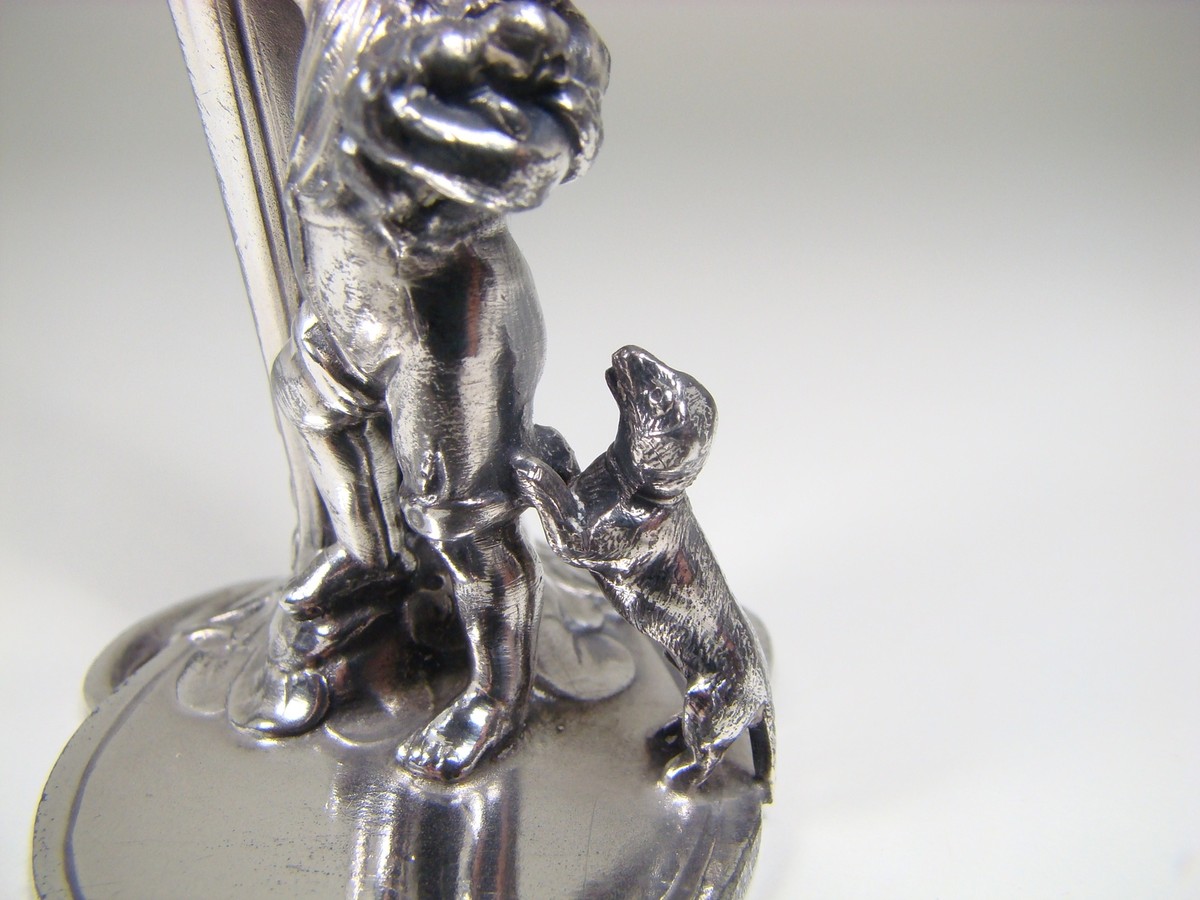 Divine WMF Art Nouveau Figural Boy & Dachshunds Little Vase