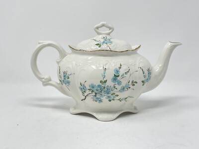 James Kent Old Foley Blue Flowers Tea Pot Kettle Porcelain Regent Rare