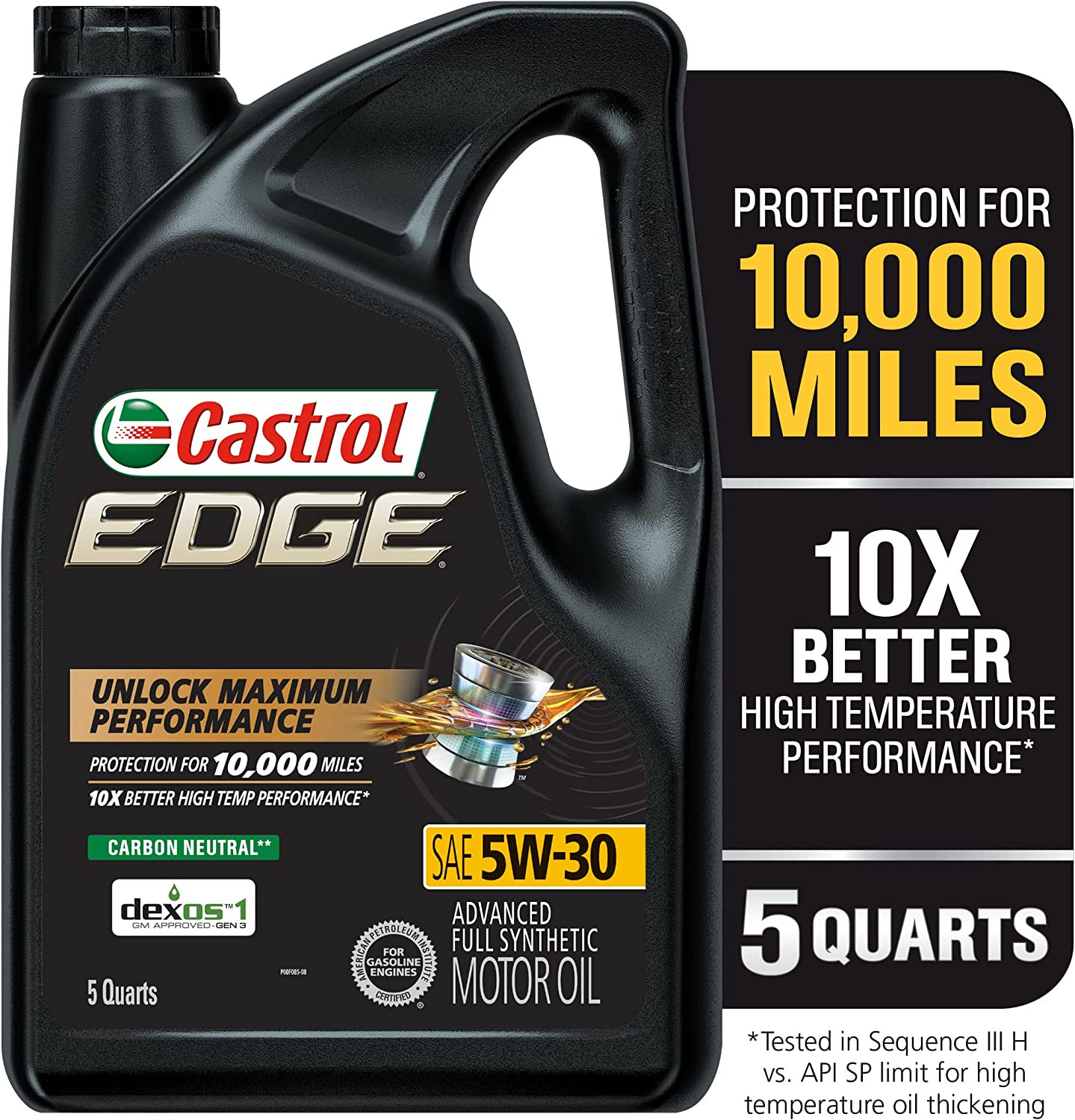 Castrol Edge 5W-30 Advanced Full Synthetic Motor Oil, 5 Quar