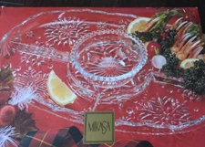 Mikasa Crystal Snowflake Chip and Dip 15" set, #SA 960/560 Germany