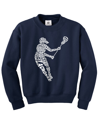 Girls Lacrosse Player Typography Youth Sweatshirt Team Gift Idea