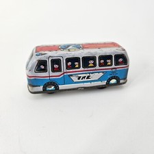 Vintage 1960s Mini Tin Wind-Up Bus   Kanto Toys Japan   WORKS No Reserve 