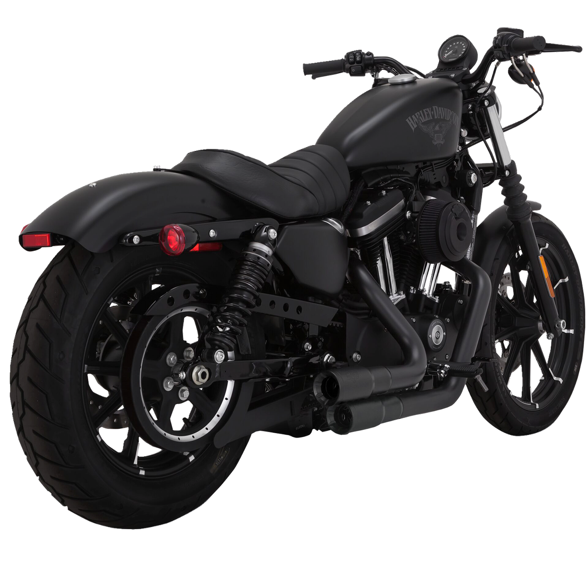 フナ Vance & Hines ミニグレネード スポーツスター Vance & Hines Black Mini Grenade Exhaust System fits 2014