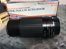 Toyo Optics TOU/Five Star 75-200 MC Auto Macro Zoom Lens 1:4.5 Vintage Minolta
