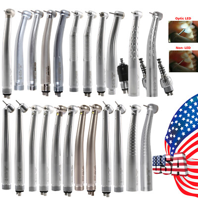 Dental Fiber Optic LED E-generator Turbine Handpiece /NO-LED High Speed 2/4Hole