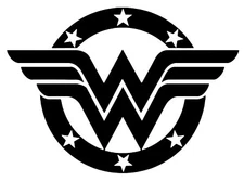Wonder Woman  Indoor Removable Black Vinyl Decal Laptop Tablet Wall