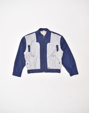Stratos Womens Bomber Jacket Uk 14 Medium Navy Blue Colourblock Cotton Gk06
