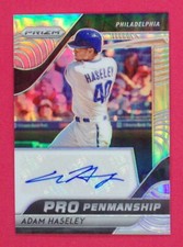2020 Panini Prizm Adam Haseley Pro Penmanship Prizms Silver #13 PPSH Phillies