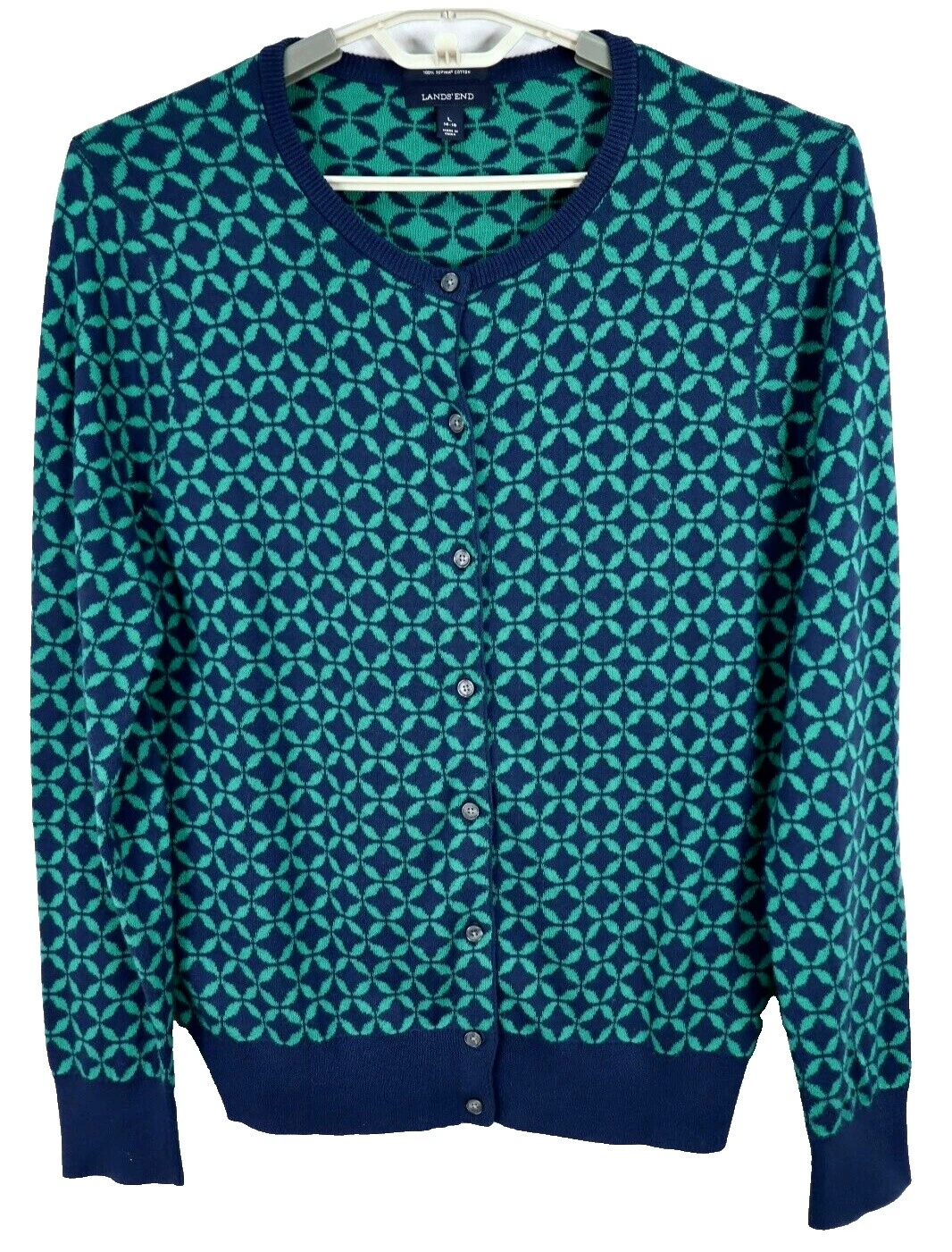 Lands 'End Suéteres para mujer cardigan Geométrico