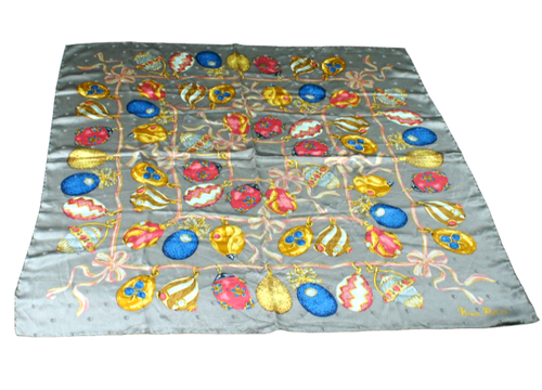 Authentic Nina Ricci Paris "Jewelry" Women's Vintage Luxury Large Silk Scarf 34" - Picture 14 of 14