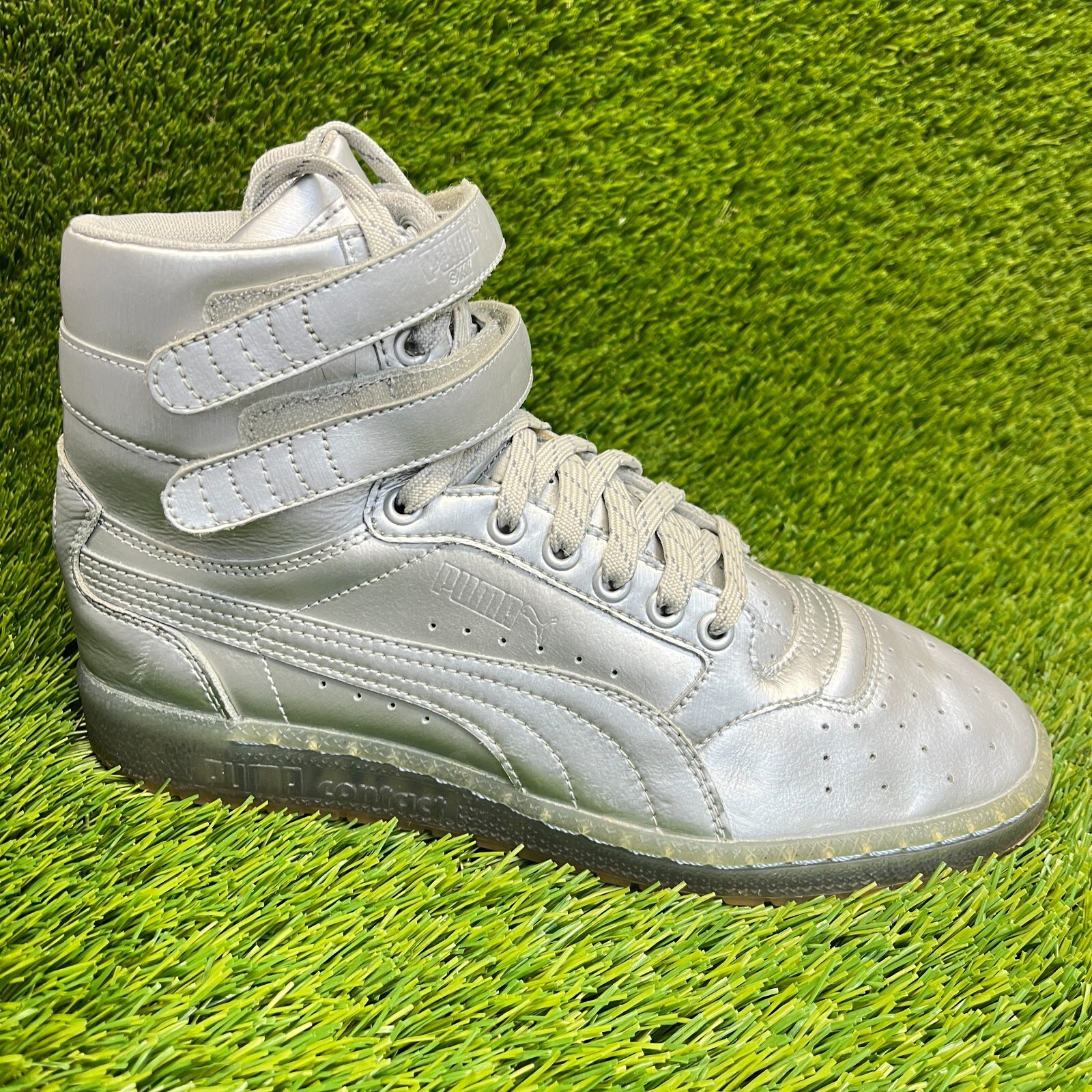 SAOLA Scarpe da ginnastica Puma Sky II Hi da uomo taglia 8 platino argento atletica outdoor