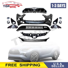 Front Bumper Cover Trim Grille Assembly Set For 2020 2021 2022 Toyota Highlander
