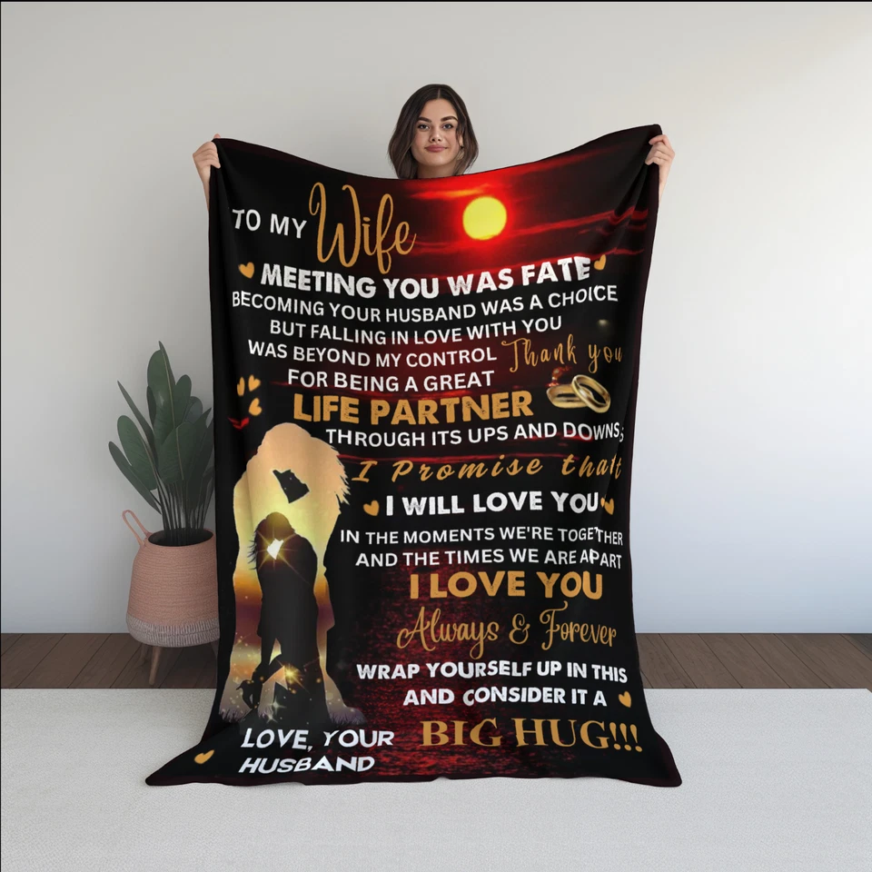 Romantic To My Wife Blanket gift from Husband for Christmas Birthday Valenti... - Image 2 of 4