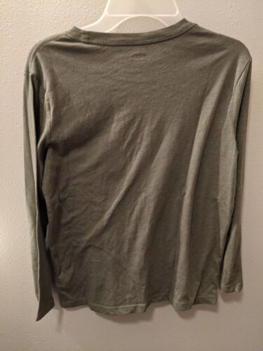 Boys Old Navy L (10-12) Dk Sage Green Long Sleeve Tee - Picture 3 of 3