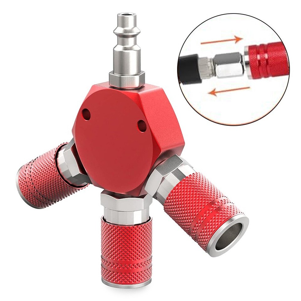 3Way 14Inch Air Hose Splitter Quick Connect Fitting for Air Compressor