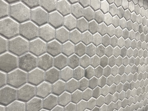 1.5" Matte Cement Look Hexagon Ceramic Mosaic Floor Wall Backsplash- Box of 10 - Picture 1 of 8