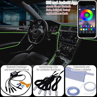 LED Innenraum Ambientebeleuchtung Bluetooth App Mulitcolor | 4M 12V | 64 Farben