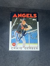Craig Gerber 1986 Topps #222 California Angels Auto Autographed Signed MLB Card