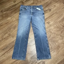 Wrangler Western Jeans Bootcut Blue Denim Men 36X30 Cowboy Rodeo Rancher Pants