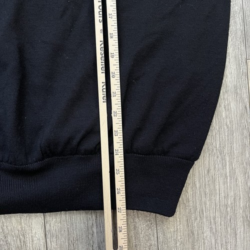 Suéter FootJoy Para Hombres Mediano Negro Lana 1/4 Cremallera Pullover Rompevientos Forrado Golf - Imagen 9 de 9