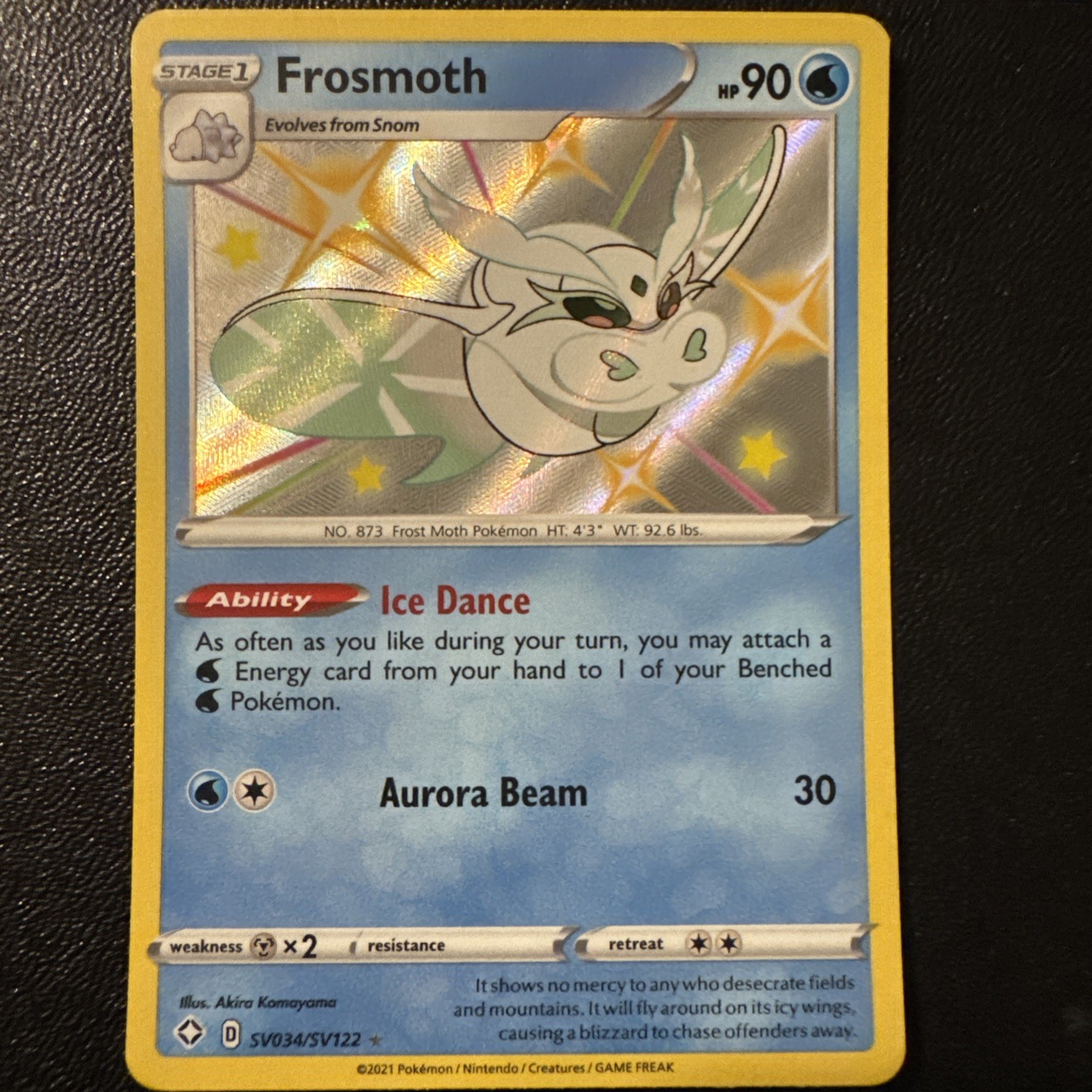 Pokémon TCG Shiny Frosmoth Holo Rare Card SV034/SV122 Shining Fates