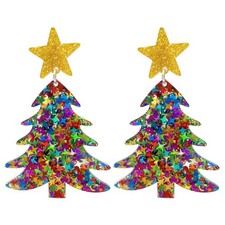 Christmas Tree Earrings for Women - Acrylic Holiday and A-COLOR