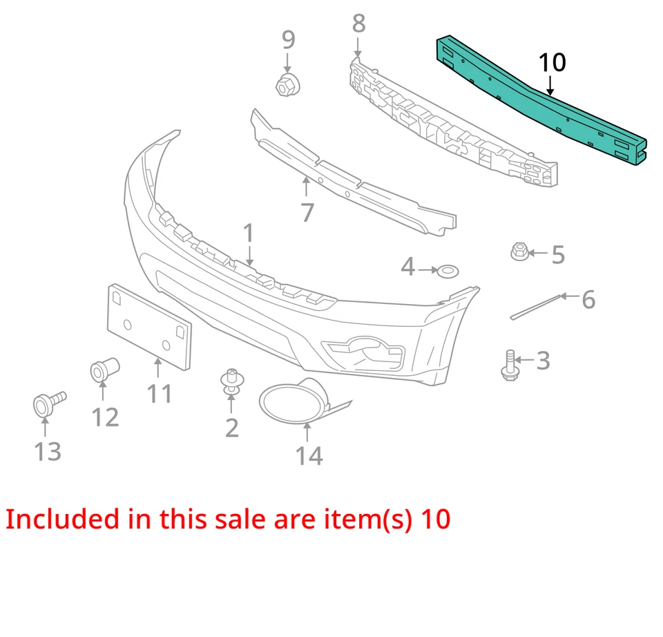Used Front Bumper Reinforcement Front fits: 2007 Mitsubishi Endeavor Front Grade Foto 3 de 4