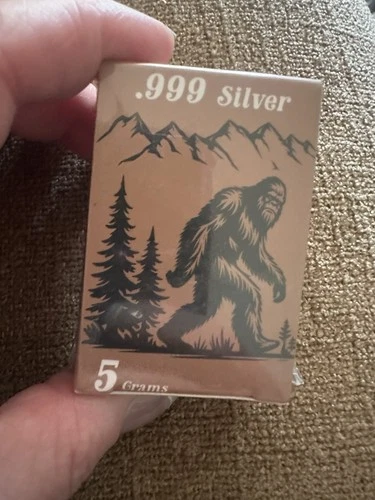 5 Gram Silver Bar .999 Fine Silver Bigfoot Sasquatch Pan Silver Company Sealed
