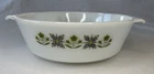 Anchor Hocking Fire King Casserole Dish Vintage Green Meadow Pattern, 1.5 Qt 437