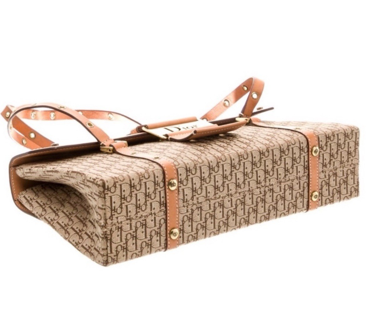 Christian Dior 2003 Diorissimo Street Chic Vintage Shoulder bag, Tan/gold, GUC image 6
