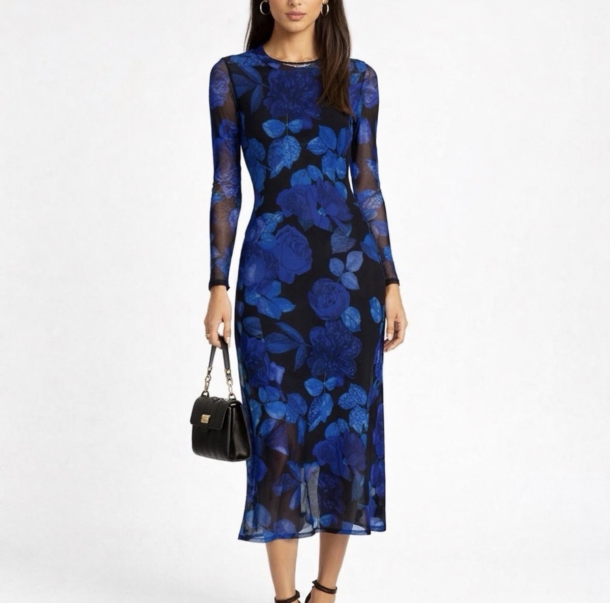 enfocus studio blue dress Enfocus Studio Blue Abstract Print Sleeveless Dress Size 14 Ruched Waist