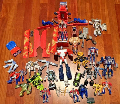 Transformers Lot 24 Parts Only w/ Rare Ultimate Optimus Prime Year of the Dragon