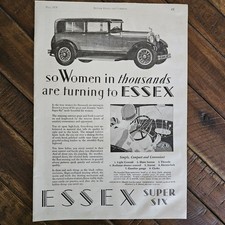 1928 Hudson Essex Super Six Original Full Page Print Advertisement
