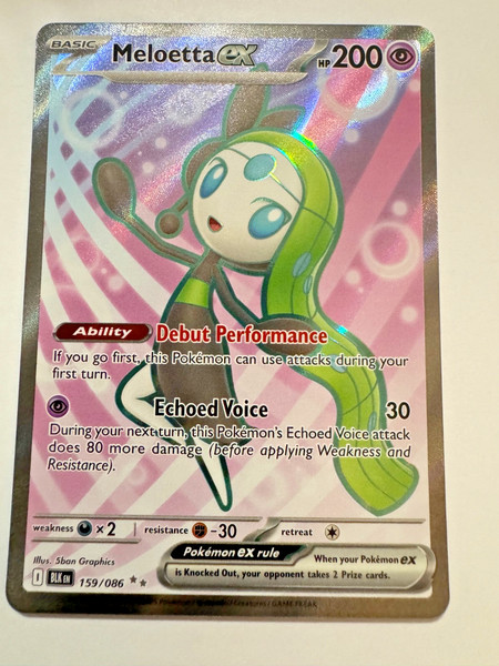 Pocket Scout - 2025 Meloetta ex - 159/086 - Ultra Rare - Black Bolt - Pokemon - NM