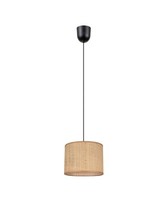 Pendelleuchte Wohnzimmer Rattan Schirm E27 B:20 Cm Rund Esszimmer HäNgelampe